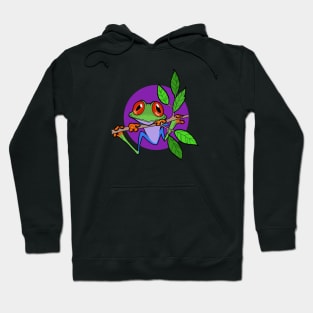 Tree Frog On Branch With Purple Sphere Original Art Hoodie